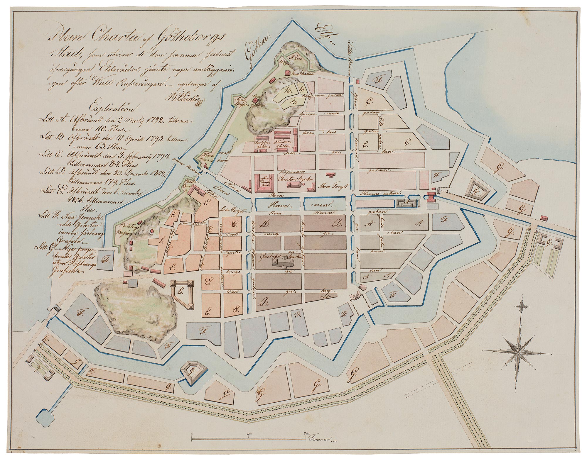 Historisk karta över Göteborg 1807 - Släktled